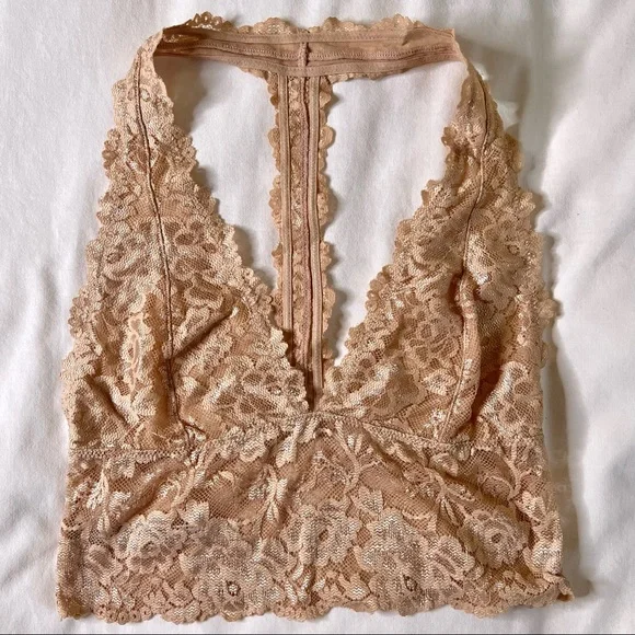Free People Intimately Free Lace Plunge T-Back Bralette - Picture 1 of 3